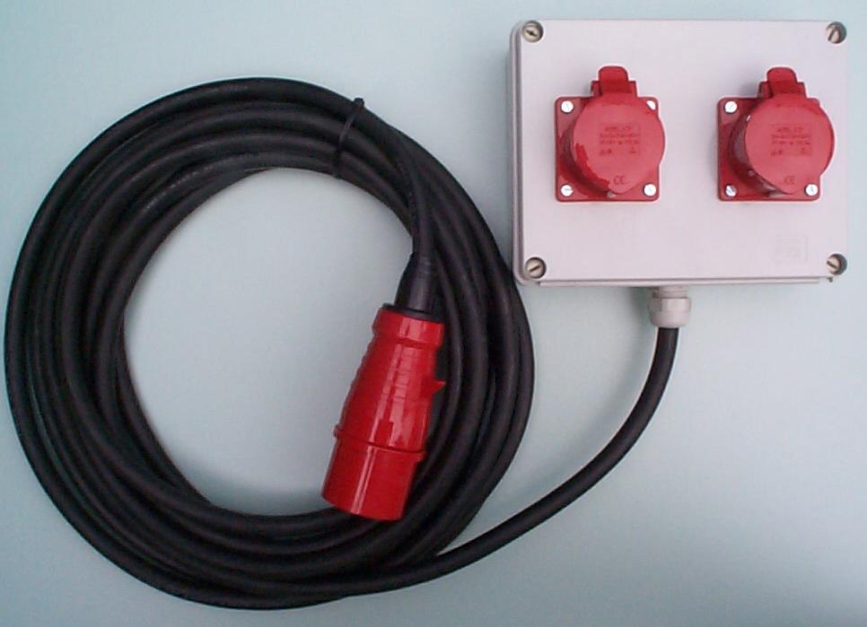 Verdeler 16A5p - 2x16A5p met 2,5m snoer