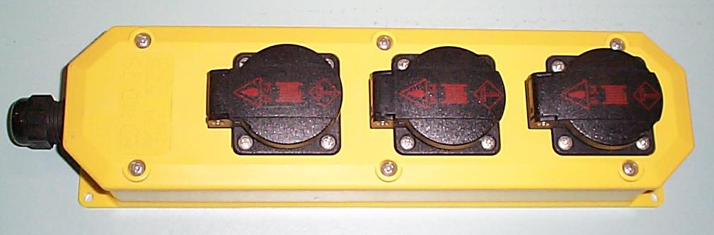 Tafelstopcontact IP44 3V Geel/zwart