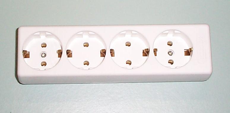 Tafelstopcontact 4V Recht Wit