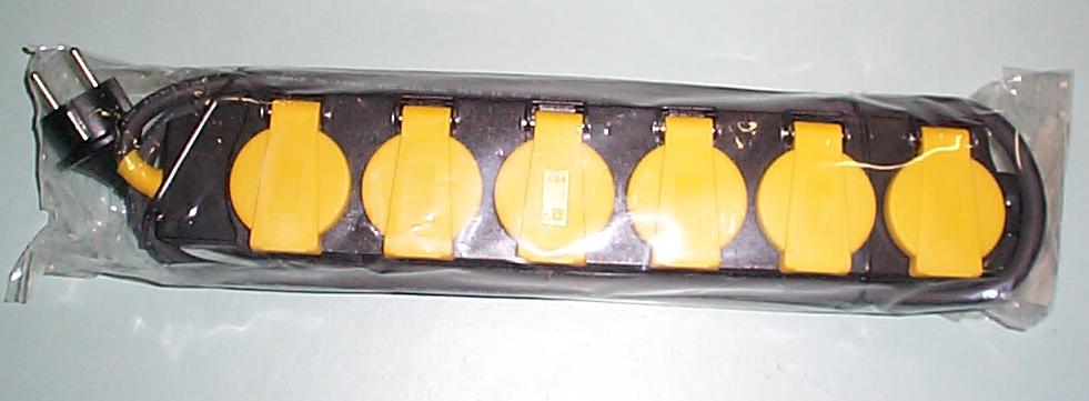 Tafelstopcontact 6Voudig IP44 1,5m Snoer