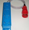 Verdeler 16A 5 polig - 3 x 220V Blauw
