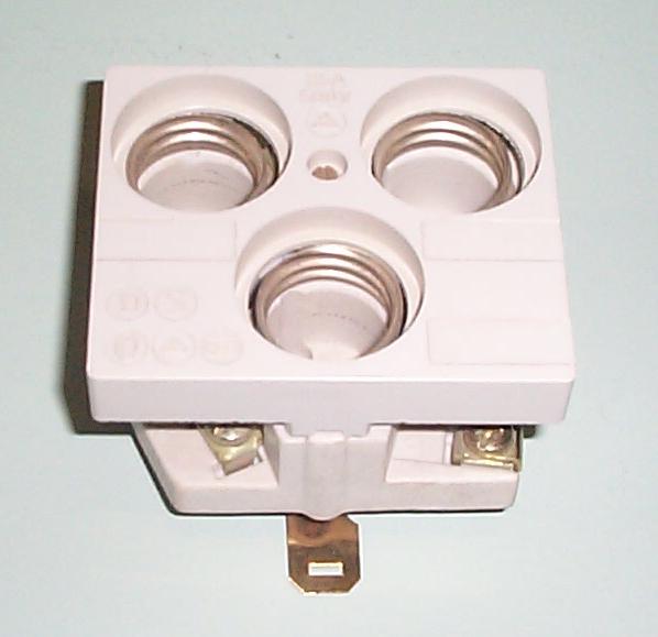 Zekeringhouder 3 voudig DII tbv DIN rail