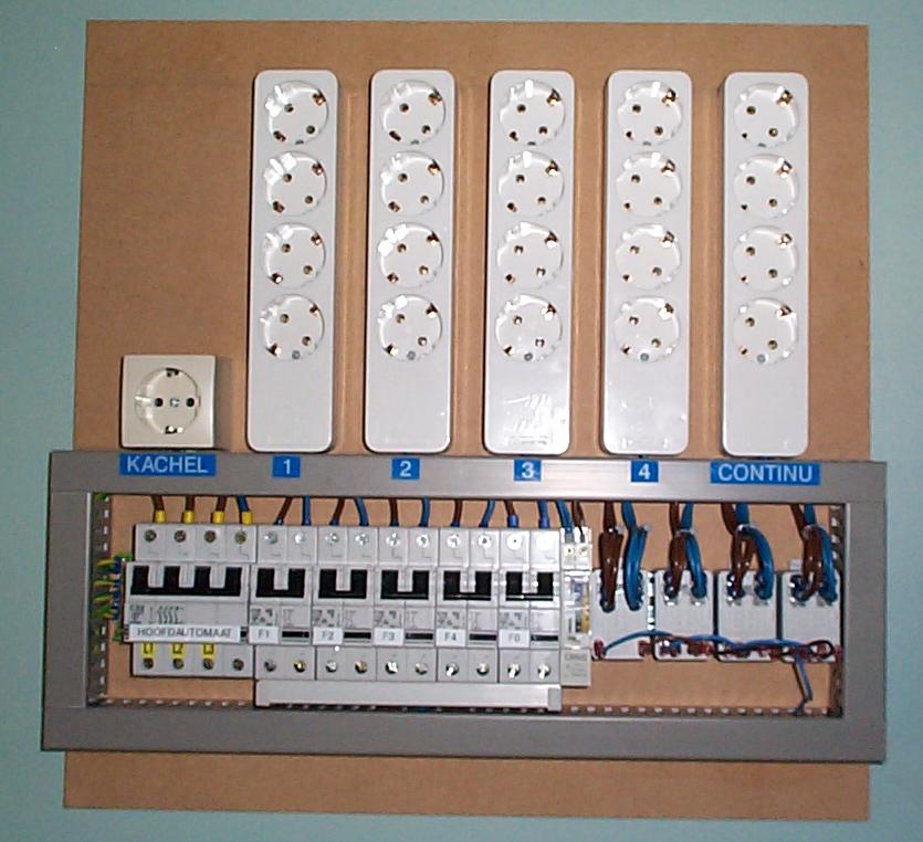 Schakelbord 12-16 voudig +kachel+continu